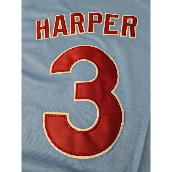 Bryce Harper #3 Philadelphia Phillies Cooperstown Jersey Men’s Size Small - Picture 7 of 8